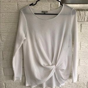 Charlotte Russe White Waffle Knit Sweater